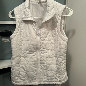 White puffer vest
